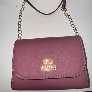 Steve Madden Mauve Crossbody Bag w/ Gold Chain Strap